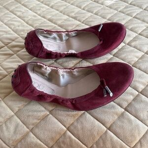 Tod’s suede burgundy slip on shoes